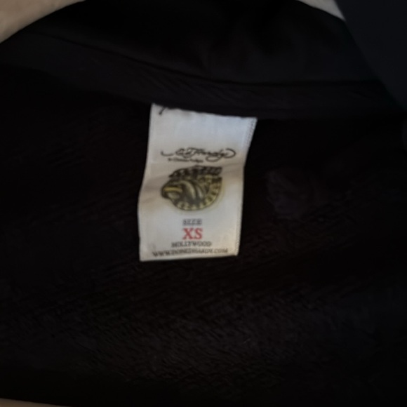 Ed Hardy Black Hoodie with Rhinestone Accents - Picture 7 of 7